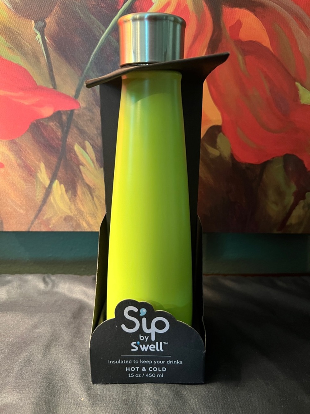 Sip by S'well Lime Green Insulated Water Bottle - 15 oz